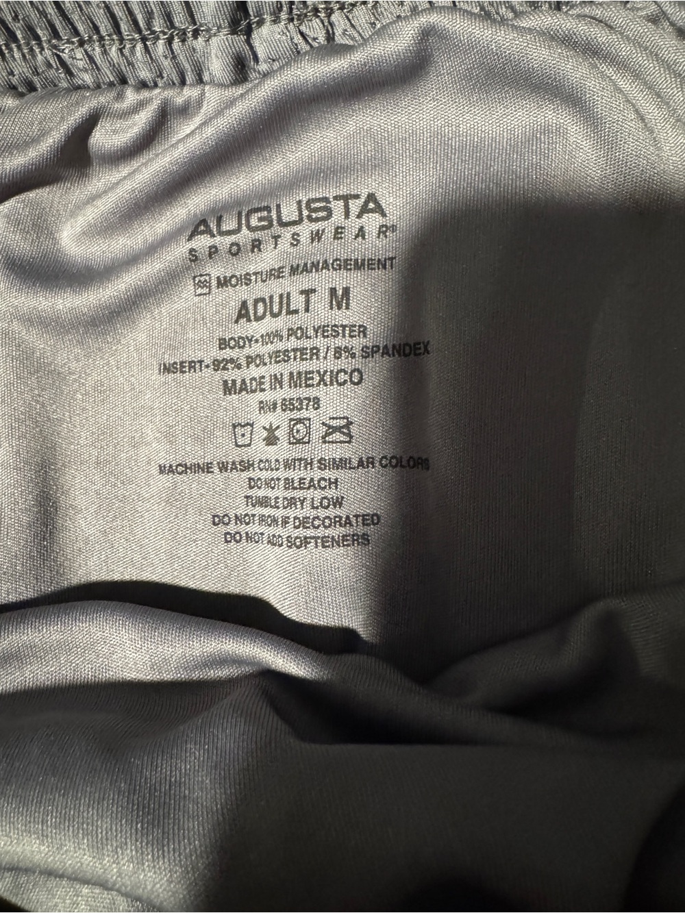 Augusta Sportswear Gray Athletic Mesh Shorts; built in underwear, elastic waist - Picture 5 of 6